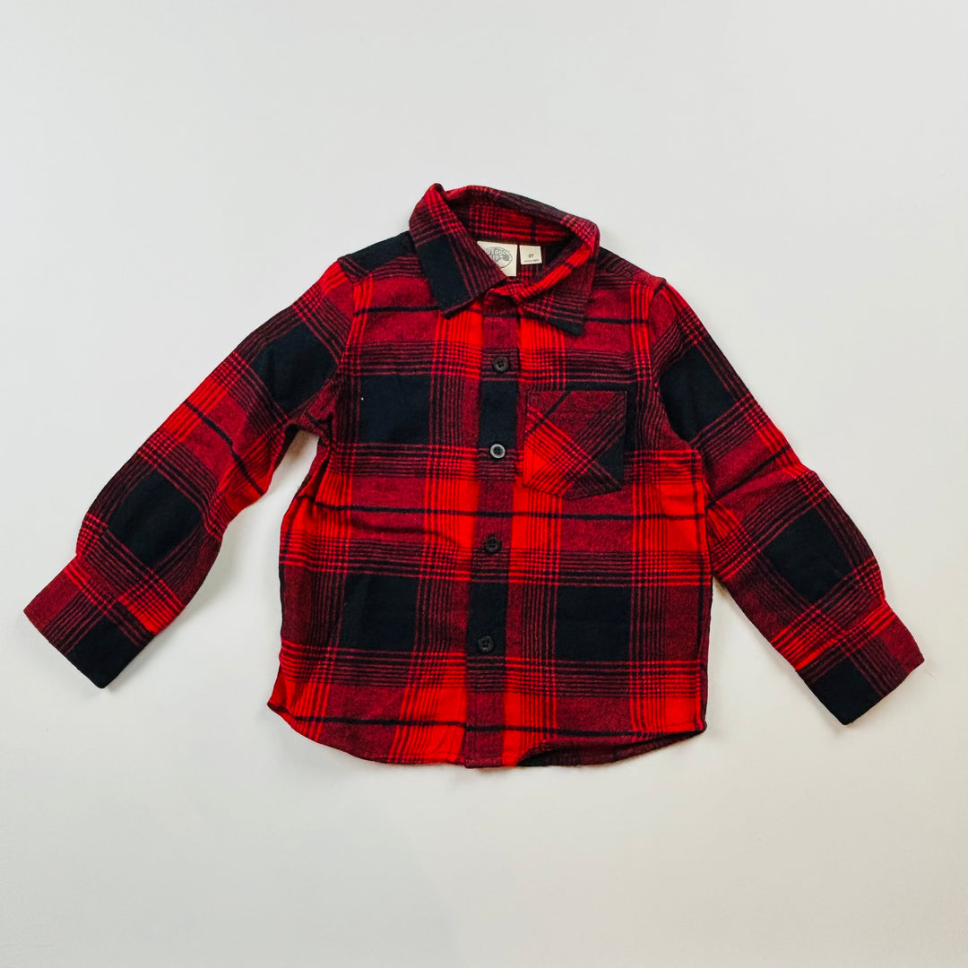 Outdoor Kids Long Sleeve Flannel Button Up Shirt - Size 2 Toddler