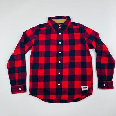 Roots Flannel Button-Up Shirt - Size Youth Large (9-10Y) - Pitter Patter Boutique