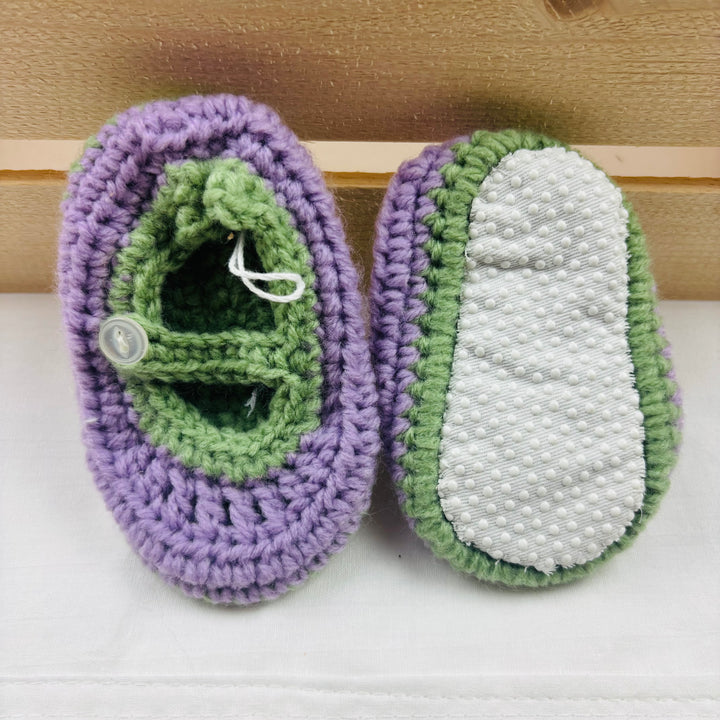 Baby Hand Made Knit Slippers - Size 3-6 Months