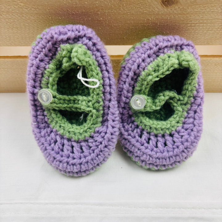 Baby Hand Made Knit Slippers - Size 3-6 Months