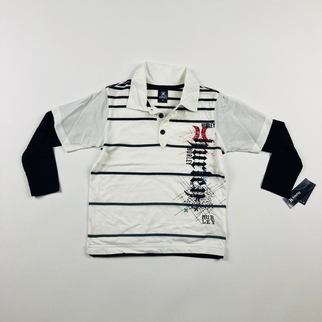 Hurley Long Sleeve Henley T-Shirt - Size 4 Toddler