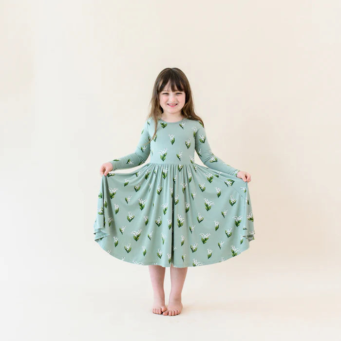 Kyte Baby - Long Sleeve Bamboo Twirl Dress (5-7 Youth)