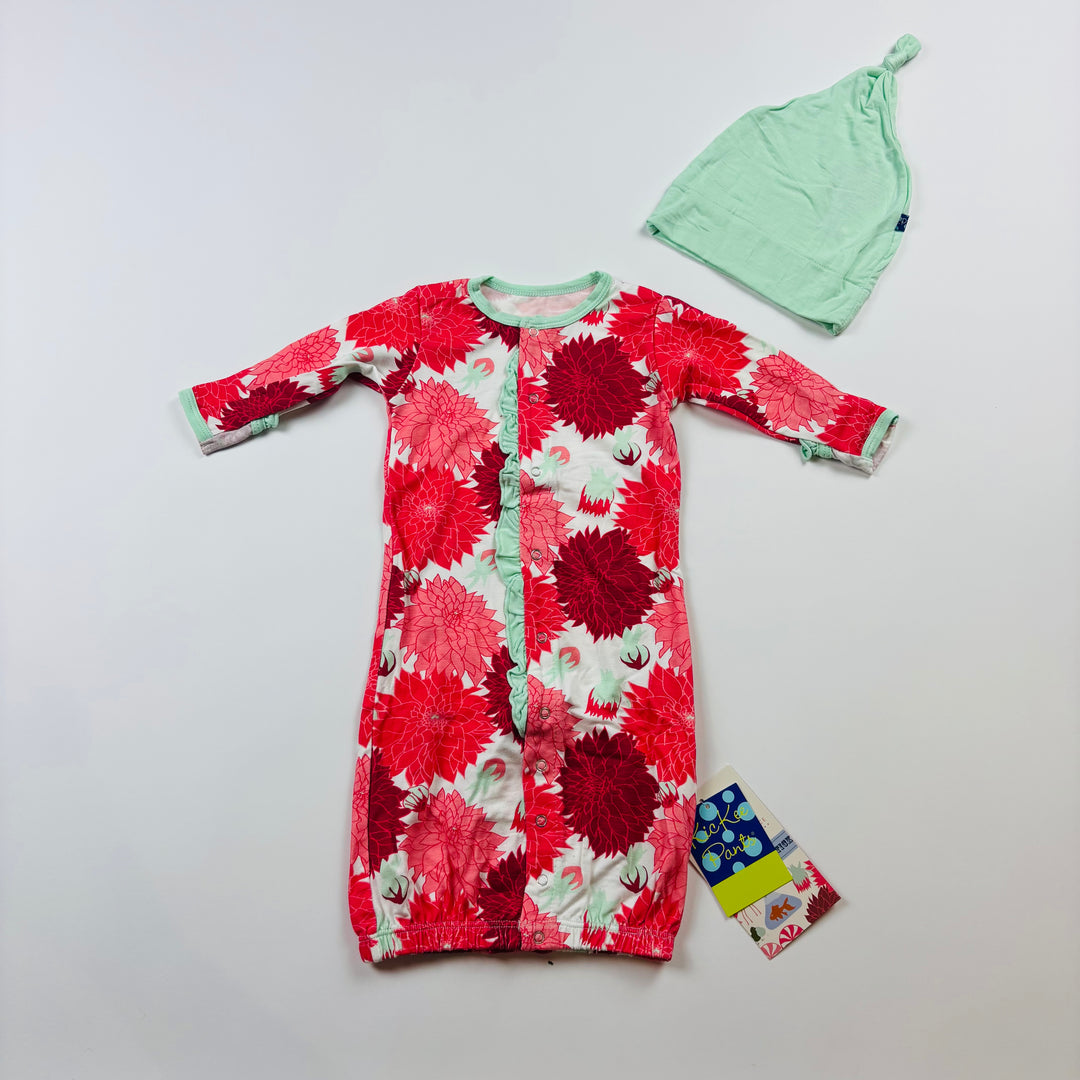 KicKee Pants Bamboo Sleep Gown & Knotted Hat - 0-3 Months