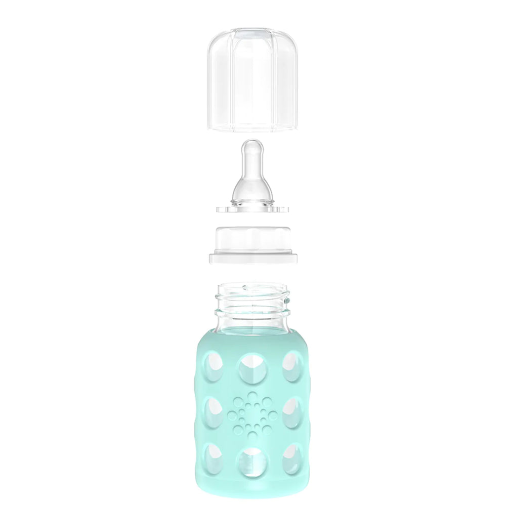 Lifefactory - 4oz Glass Baby Bottle - Pitter Patter Boutique