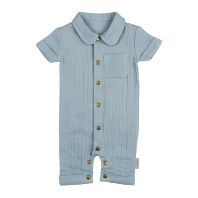 L'oved Baby Short Sleeve Lagoon Coverall 