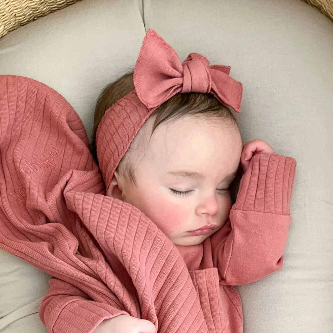 L'oved Baby - Organic Ribbed Smocked Headband - Pitter Patter Boutique
