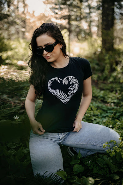 West Coast Karma - Heart Creation Tri Blend Tee in Black - Pitter Patter Boutique