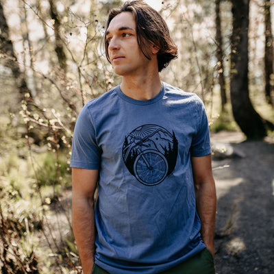 West Coast Karma - Mountain Bike Mens Tee in Slate - Pitter Patter Boutique