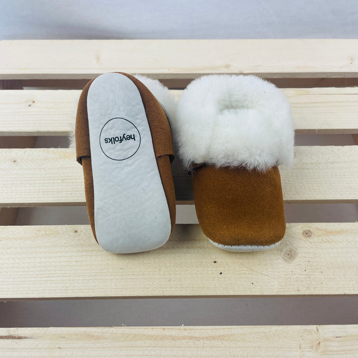 Hey Folks Sheep Skin Booties - Size 1 Baby
