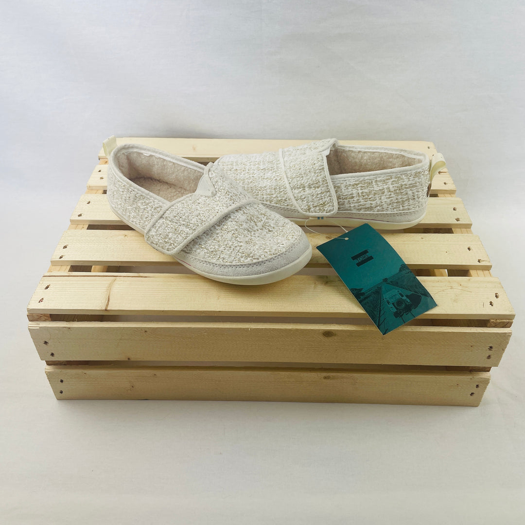 Toms Inca White Metallic Shoes - Size 2 Youth