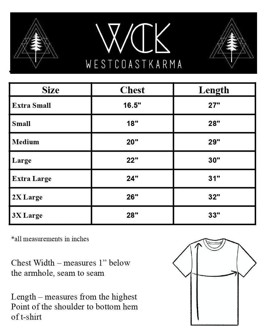 West Coast Karma - Mushroom Fern Unisex L/S Tee in Blue Storm