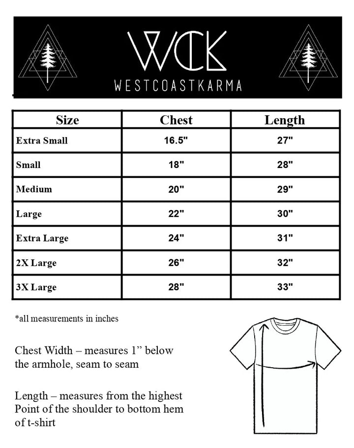West Coast Karma - Mushroom Fern Unisex L/S Tee in Blue Storm