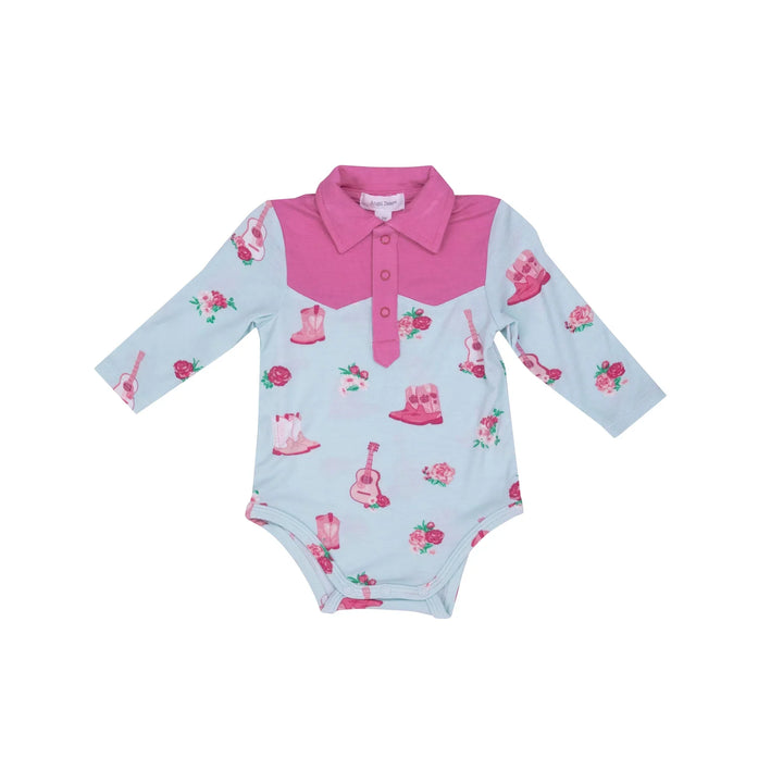 Angel Dear - Cowgirl Long Sleeve Bamboo Bodysuit - Pitter Patter Boutique