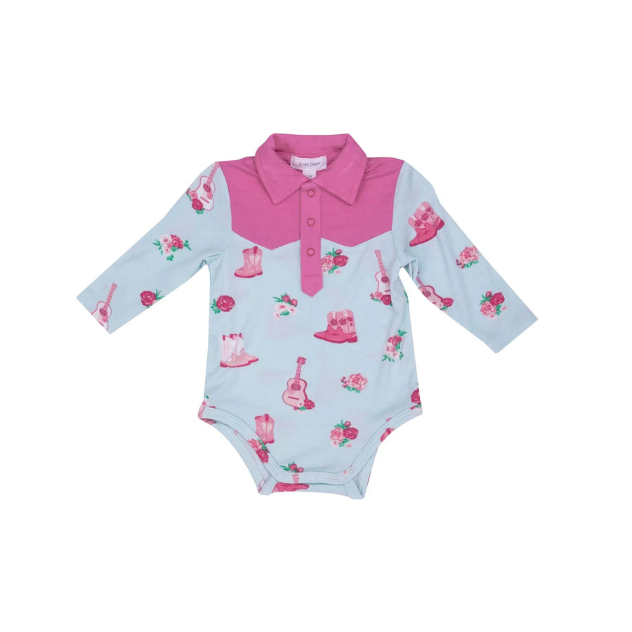 Angel Dear - Cowgirl Long Sleeve Bamboo Bodysuit - Pitter Patter Boutique