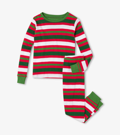 Hatley - Candy Cane Stripes Organic Cotton Pajama Setk - Pitter Patter Boutique