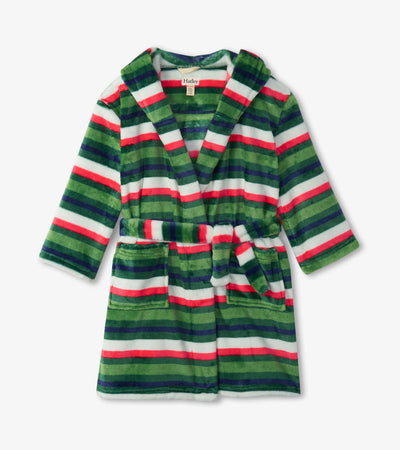 Hatley - Holiday Stripe Kids' Fleece Robe - Pitter Patter Boutique