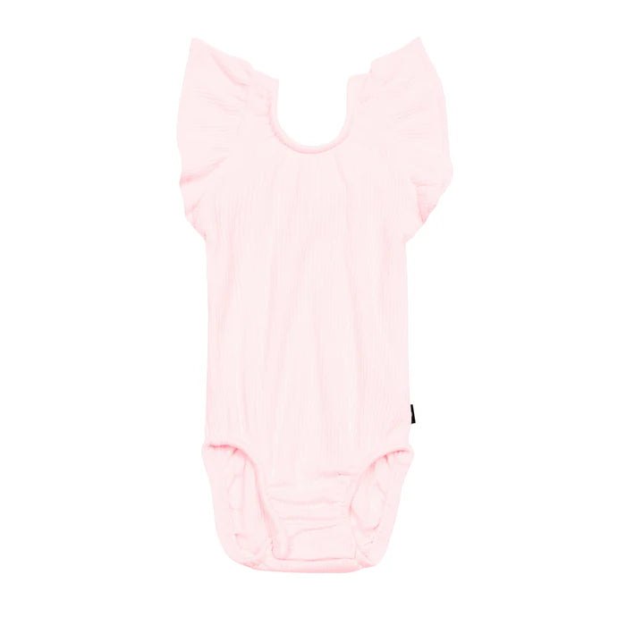 Kyte Baby -  Ribbed Sleeveless Ruffled Leotard/Bodysuit