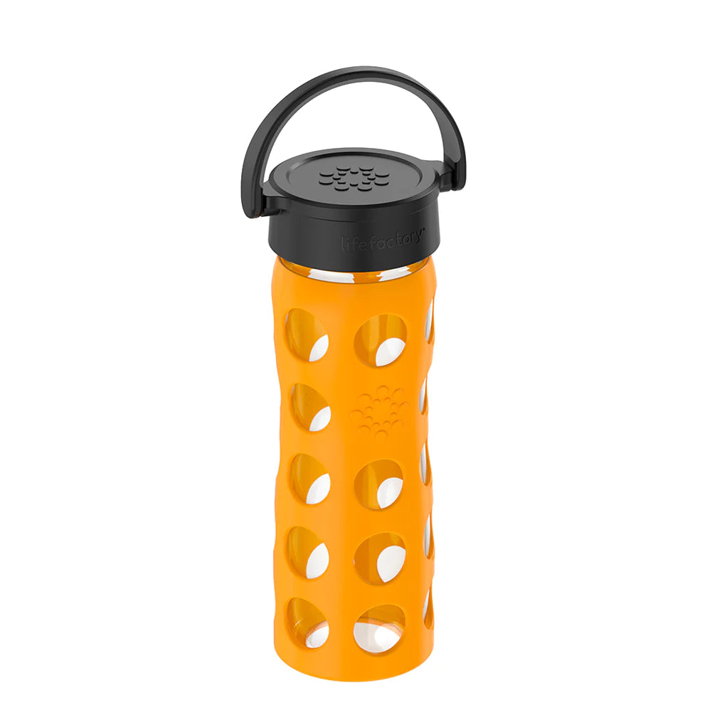 Lifefactory - 16oz Glass Water Bottle with Silicone Sleeve and Classic Cap - Pitter Patter Boutique