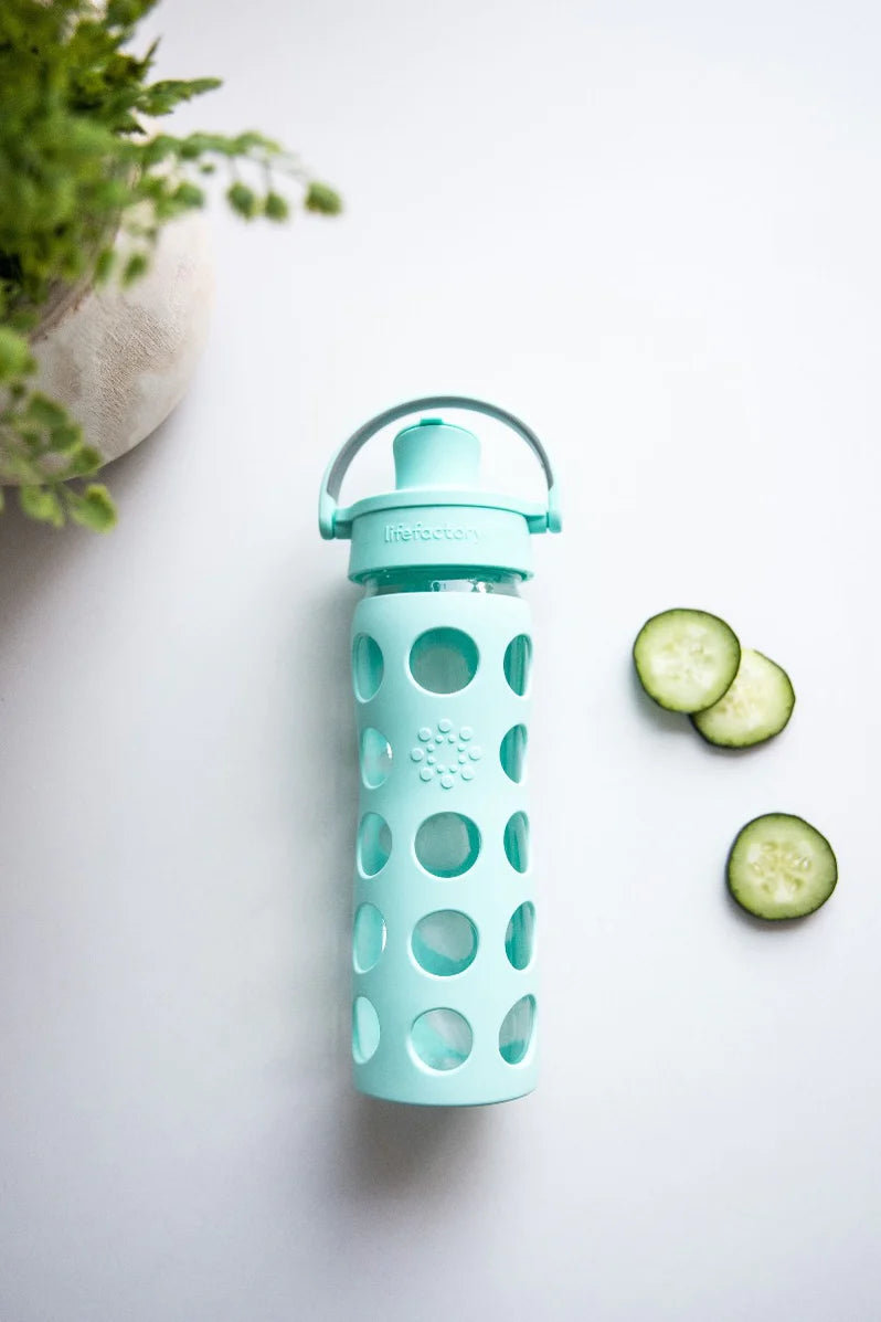 Lifefactory - 16oz Water Bottle with Silicone Sleeve and Active Cap - Pitter Patter Boutique