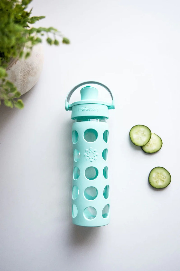 Lifefactory - 16oz Water Bottle with Silicone Sleeve and Active Cap - Pitter Patter Boutique