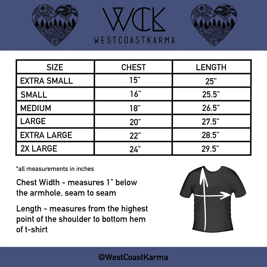 West Coast Karma - Nature Heart Tri Blend Tee in Heather Blue - Pitter Patter Boutique