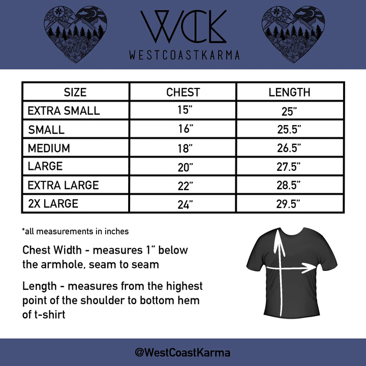 West Coast Karma - Nature Heart Tri Blend Tee in Heather Blue - Pitter Patter Boutique