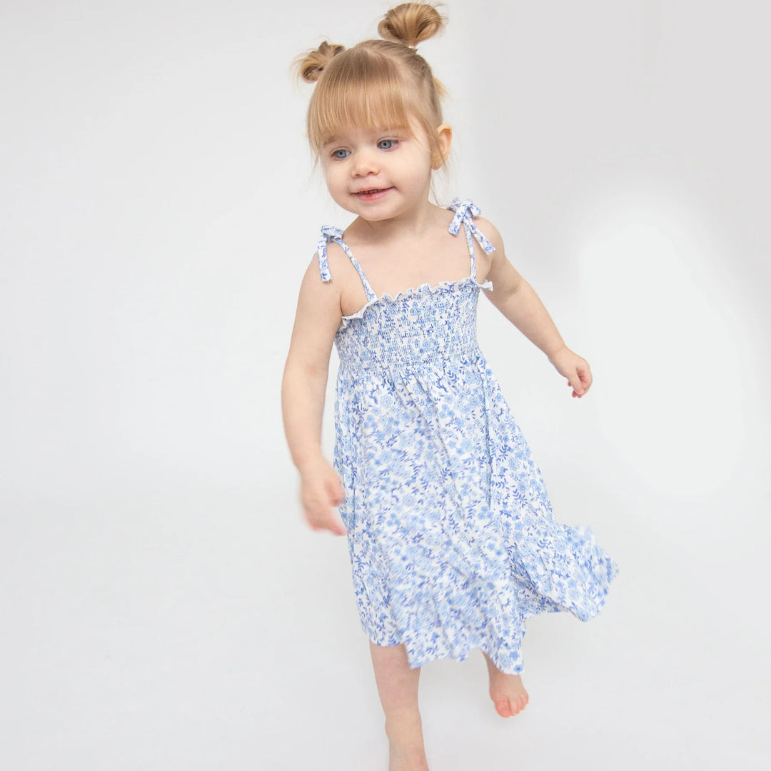 Angel Dear - Tie Strap Smocked Bamboo Sundress