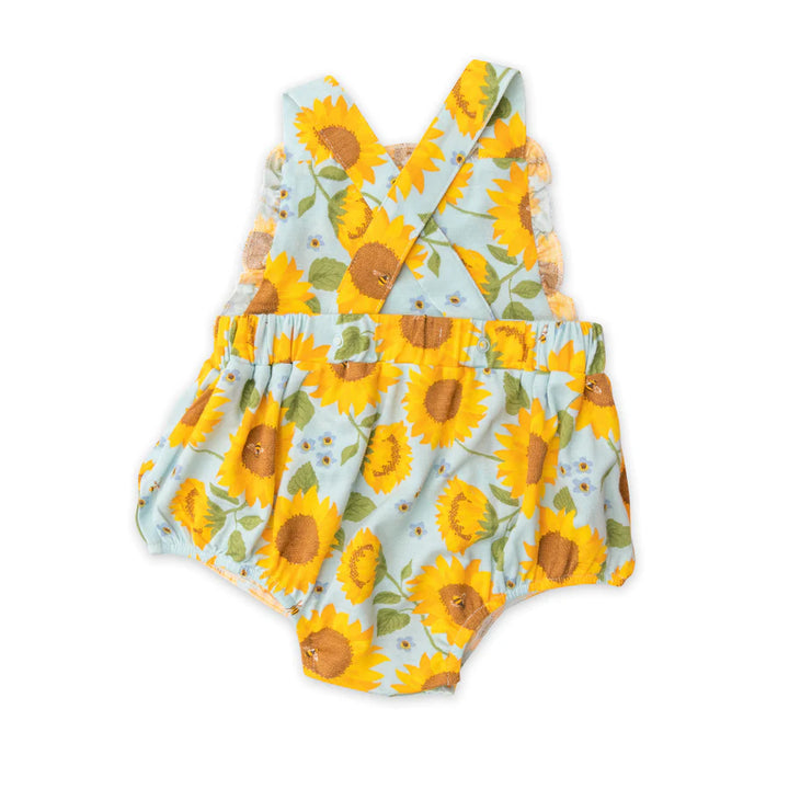 Angel Dear - Bamboo Ruffle Bib Sunsuit - Pitter Patter Boutique