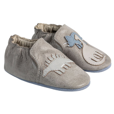 Robeez - Ramsey Grey Dino Soft Soles - Pitter Patter Boutique