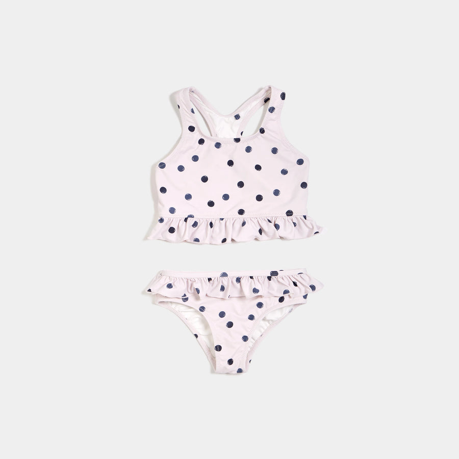Miles the Label - Polka Dot Print on Lavender Ruffle-trimmed Tankini - Pitter Patter Boutique