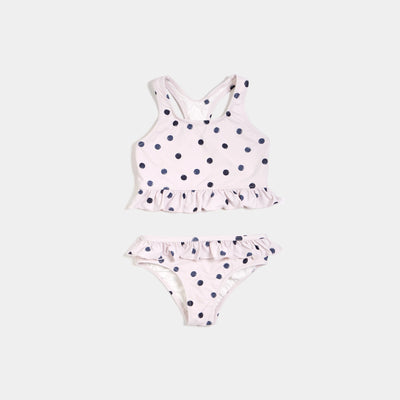 Miles the Label - Polka Dot Print on Lavender Ruffle-trimmed Tankini - Pitter Patter Boutique