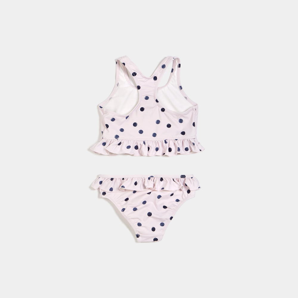 Miles the Label - Polka Dot Print on Lavender Ruffle-trimmed Tankini - Pitter Patter Boutique