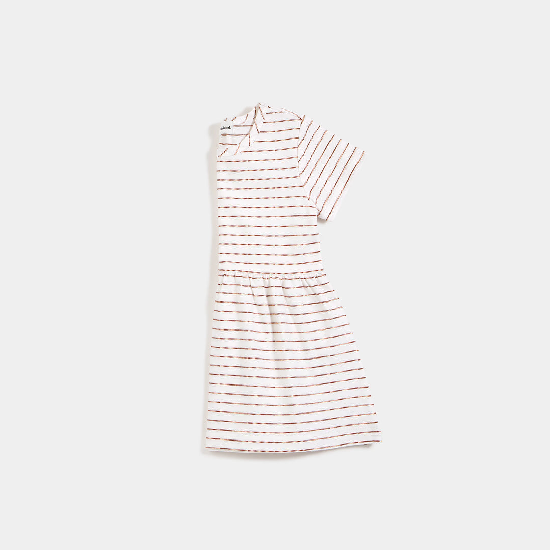 Sandstone Dobby Striped Baby Girl's Jersey Dress - Pitter Patter Boutique