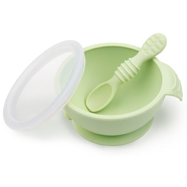 Bumkins - Silicone First Feeding Set with Lid & Spoon - Pitter Patter Boutique