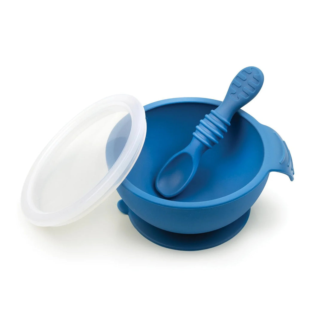 Bumkins - Silicone First Feeding Set with Lid & Spoon - Pitter Patter Boutique