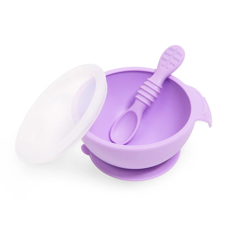 Bumkins - Silicone First Feeding Set with Lid & Spoon - Pitter Patter Boutique