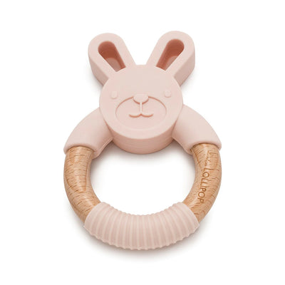 Loulou Lollipop - Bunny Silicone and Wood Teether - Pitter Patter Boutique