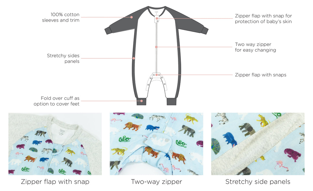 Nest Designs - Cozy Raglan 2.5 tog Sleep Suit - Pitter Patter Boutique