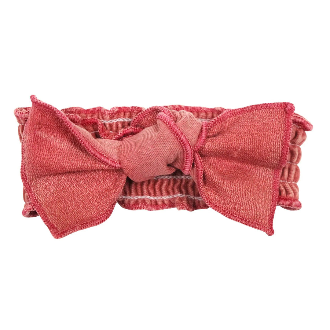 L'oved Baby - Organic Smocked Tie Headband - Pitter Patter Boutique