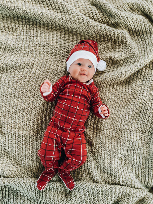 L'oved Baby - Holiday Organic Cotton Footie & Cap Set - Pitter Patter Boutique