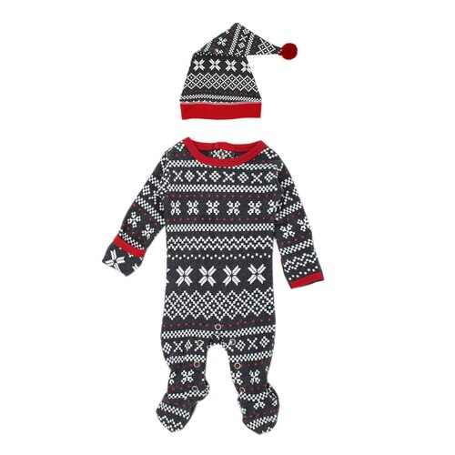 L'oved Baby - Holiday Organic Cotton Footie & Cap Set - Pitter Patter Boutique