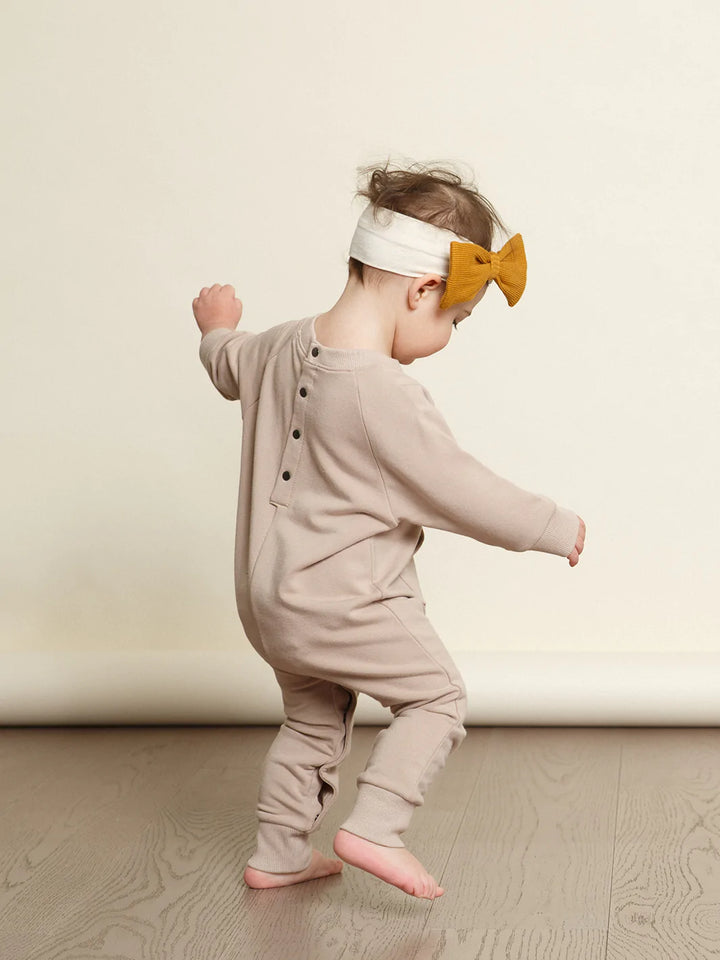 Greige - The Bamboo Fleece Romper - Pitter Patter Boutique