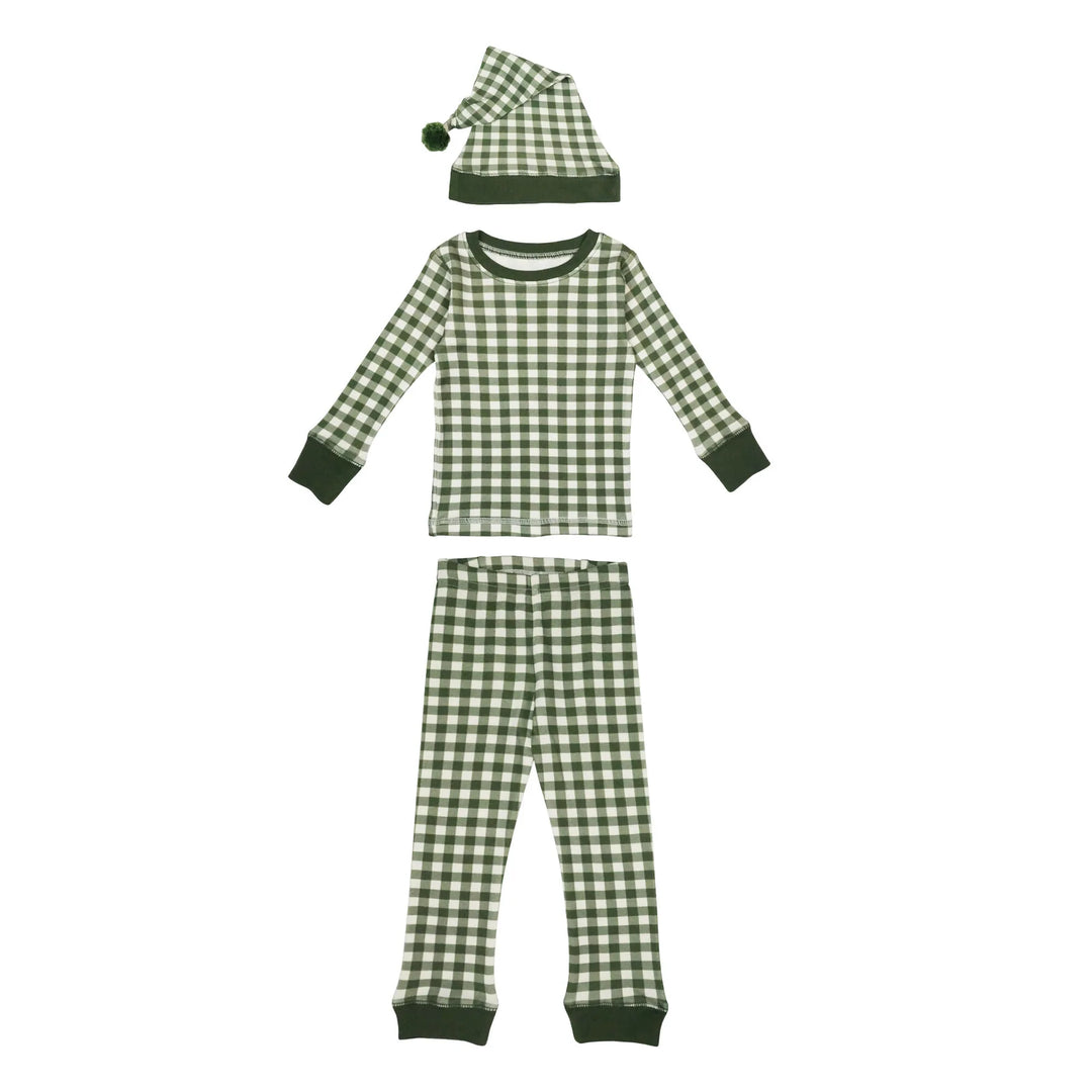 L'oved Baby - Holiday Organic Cotton PJ & Cap Set - Pitter Patter Boutique