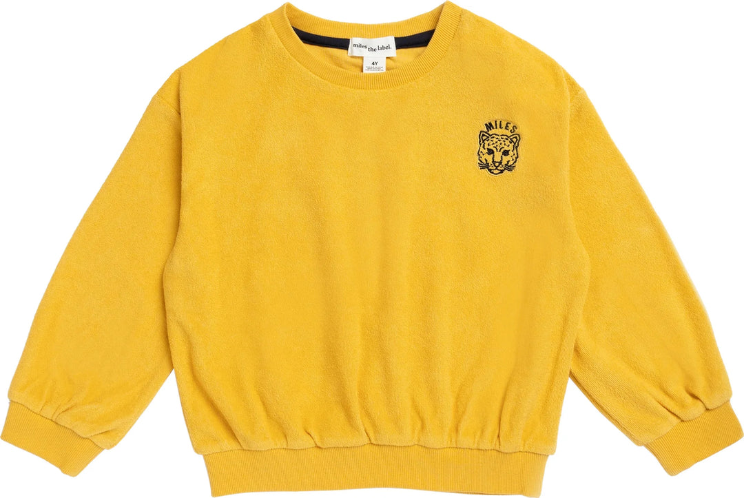 Miles the Label - Sunny Yellow Terry Cloth Sweatshirt - Pitter Patter Boutique
