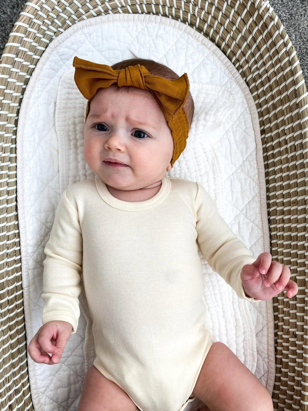 L'oved Baby - Organic Smocked Tie Headband - Pitter Patter Boutique