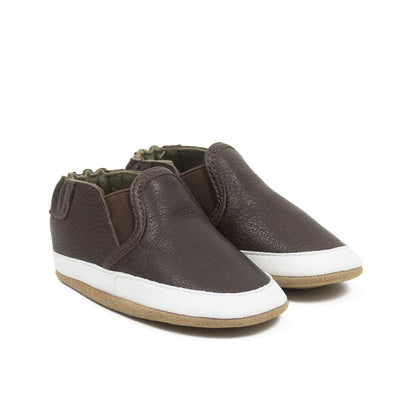 Robeez - Liam Basic Chocolate Soft Soles - Pitter Patter Boutique