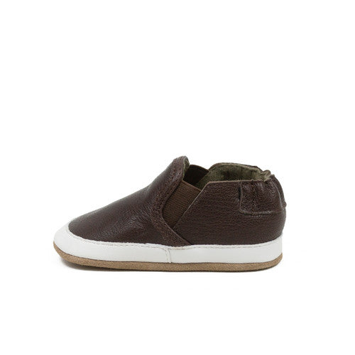 Robeez - Liam Basic Chocolate Soft Soles - Pitter Patter Boutique