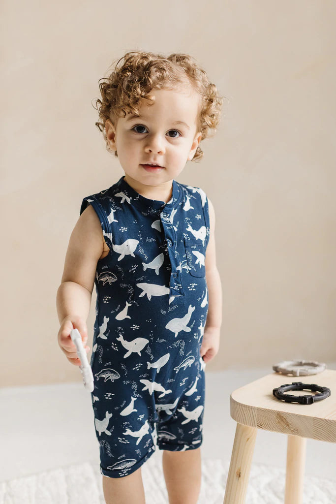 Loulou Lollipop Whales Short Romper