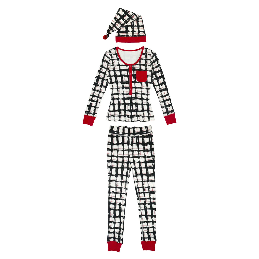 L'oved Baby - Holiday Women's 2 piece Lounge Set with Cap Organic Cotton - Pitter Patter Boutique
