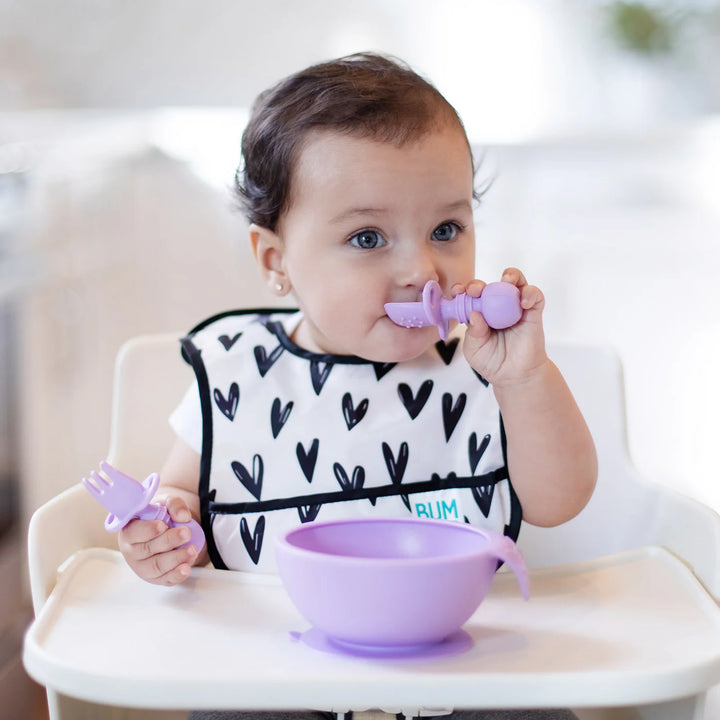 Bumkins - Silicone First Feeding Set with Lid & Spoon - Pitter Patter Boutique